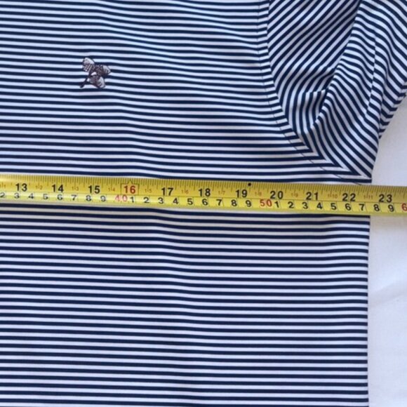 Peter Millar Summer Comfort Blue White Stripe Short Sleeve Polo size M - Picture 5 of 8